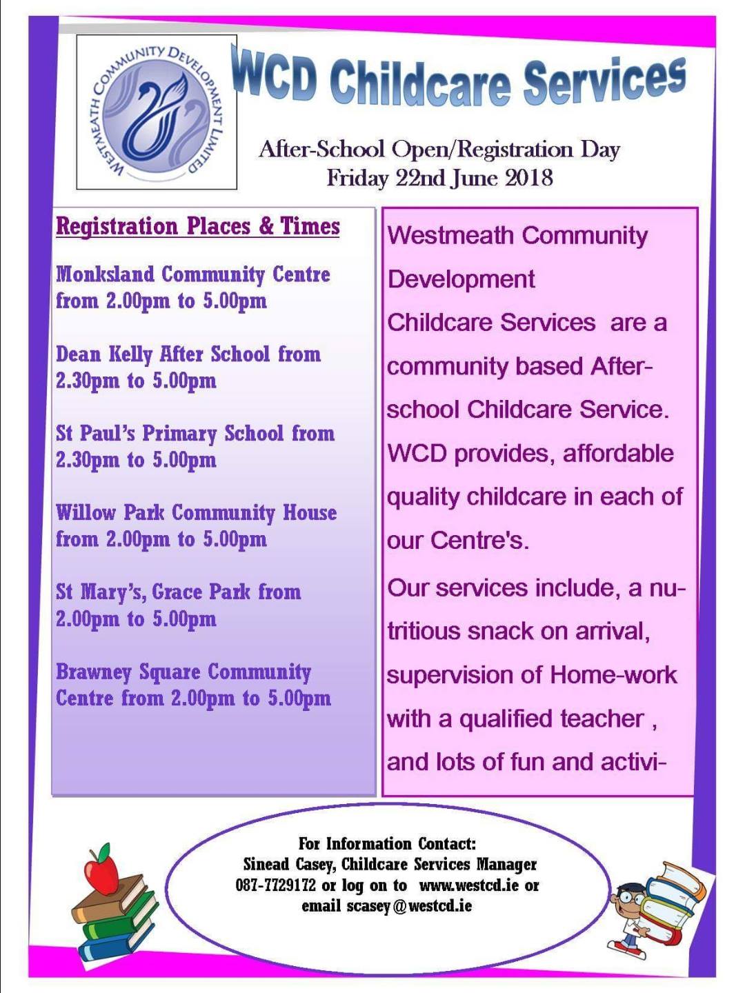 WCD Childcare Services Open Day 22/06/2018