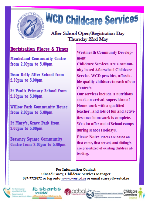 After Schools Registration & Open Day 23 May