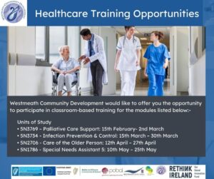 Healthcare Training Opportunities – 2022 – Westmeath Community Development