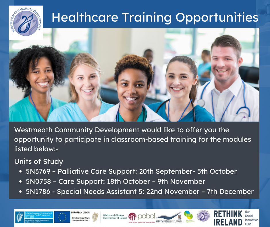 Healthcare Training Opportunities – Westmeath Community Development