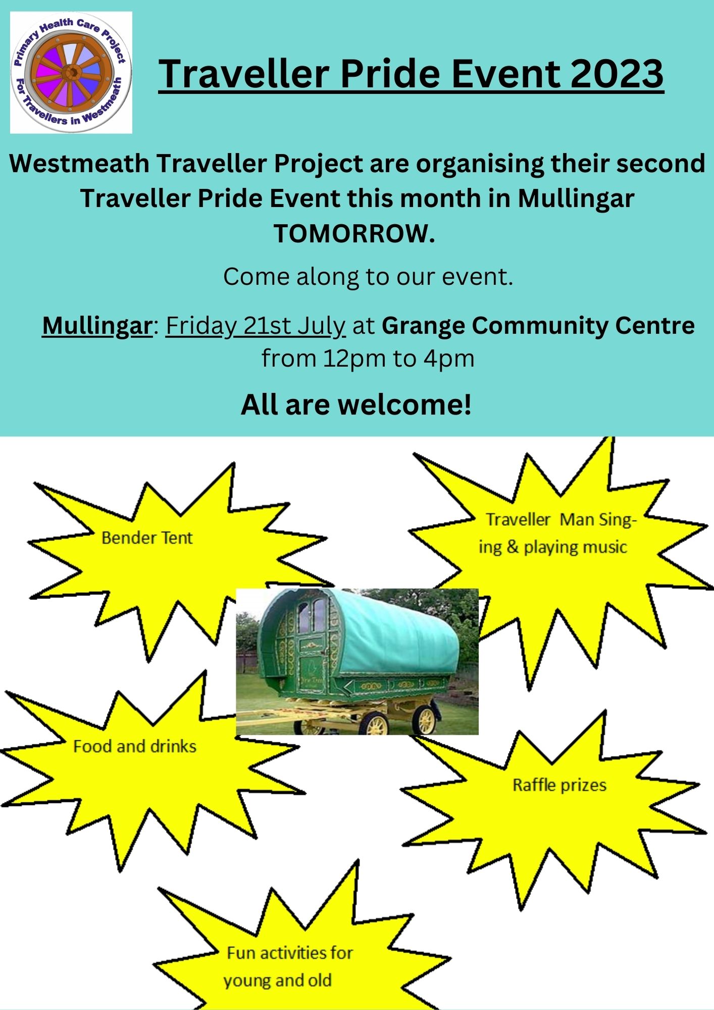 Traveller Pride Event TOMORROW 21/07/2023
