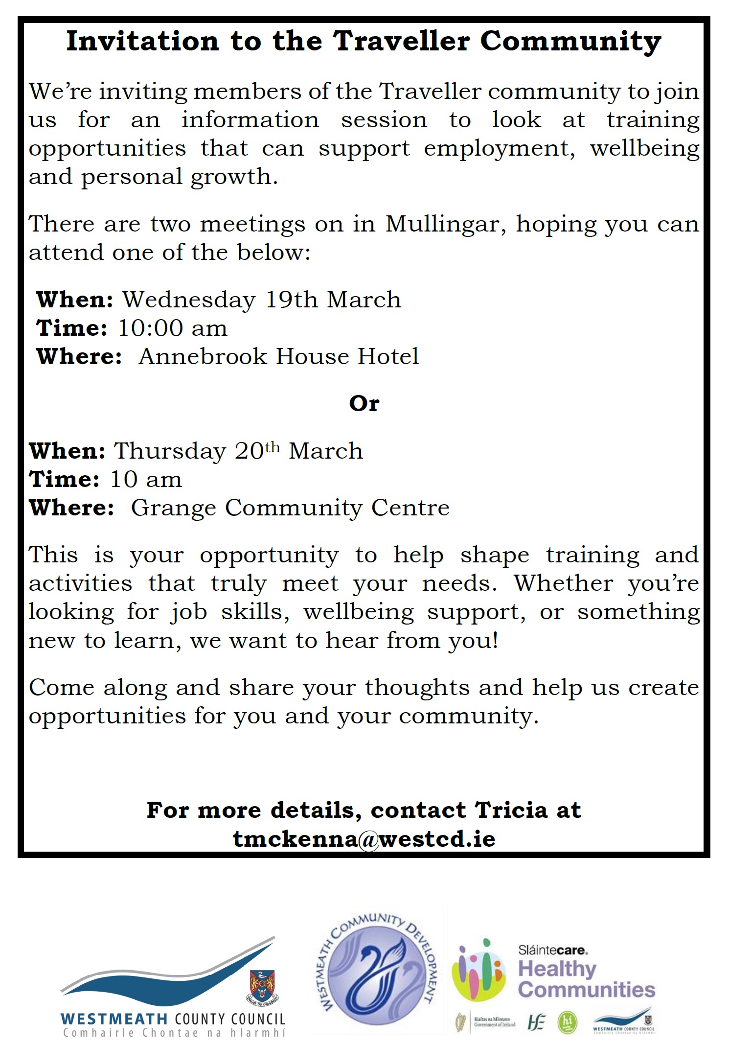 Invitation to the Traveller Community